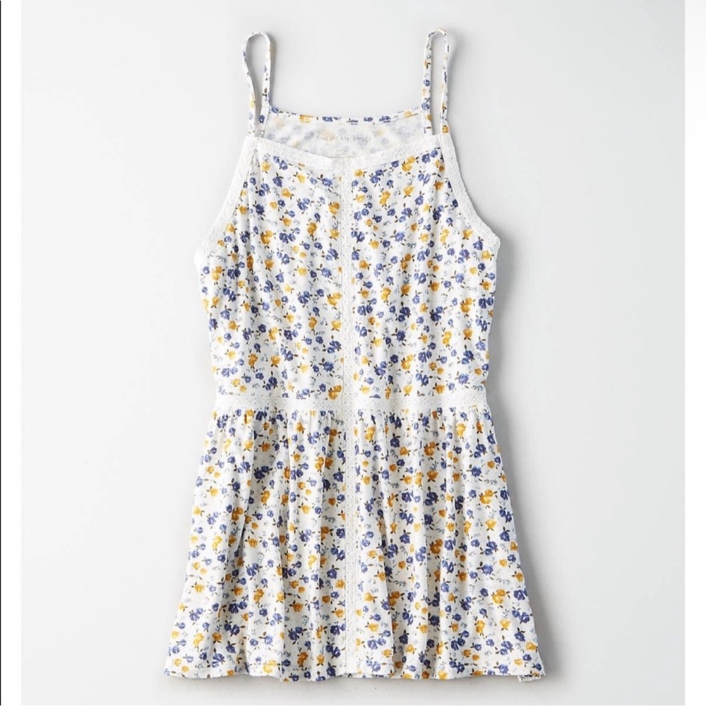 American Eagle Soft and Sexy Floral Tank Top Lace Babydoll